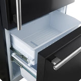 FORNO Espresso Milano 31" 17.2 cu. ft. Right Swing Refrigerator and Bottom Freezer in Black with Antique Brass Handles, FFFFD1785-31BLK