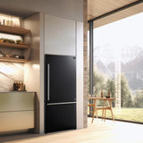 FORNO Espresso Milano 31" 17.2 cu. ft. Right Swing Refrigerator and Bottom Freezer in Black with Silver Handles, FFFFD1785-31BLK