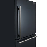 FORNO Espresso Milano 31" 17.2 cu. ft. Right Swing Refrigerator and Bottom Freezer in Black with Antique Brass Handles, FFFFD1785-31BLK