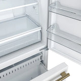 FORNO Espresso Milano 31" 17.2 cu. ft. Right Swing Refrigerator and Bottom Freezer in White with Silver Handles, FFFFD1785-31WHT