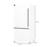 FORNO Espresso Milano 31" 17.2 cu. ft. Left Swing Refrigerator and Bottom Freezer with Ice Maker in White and Silver Handles, FFFFD1786-31WHT
