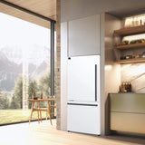 FORNO Espresso Milano 31" 17.2 cu. ft. Left Swing Refrigerator and Bottom Freezer with Ice Maker in White and Silver Handles, FFFFD1786-31WHT