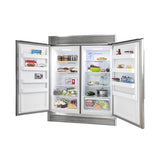FORNO Rizzuto 60" 27.6 cu. ft. Refrigerator & Freezer in Stainless Steel with Grill Trim Kit, FFFFD1933-60S