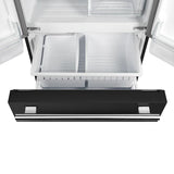 FORNO Espresso Gallipoli 30" 17.5 Cu. Ft. Refrigerator with Ice Maker in Black with Antique Brass Handles, FFFFD1974-31BLK