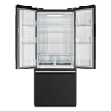 FORNO Espresso Gallipoli 30" 17.5 Cu. Ft. Refrigerator with Ice Maker in Black with Antique Brass Handles, FFFFD1974-31BLK