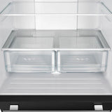 FORNO Espresso Gallipoli 30" 17.5 Cu. Ft. Refrigerator with Ice Maker in Black with Silver Handles, FFFFD1974-31BLK