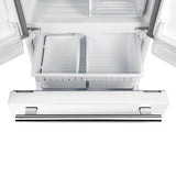 FORNO Espresso Gallipoli 30" 17.5 Cu. Ft. Refrigerator with Ice Maker in White with Antique Brass Handles, FFFFD1974-31WHT