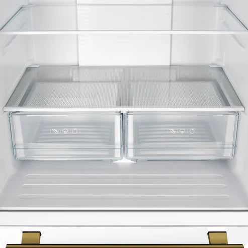 FORNO Espresso Gallipoli 30" 17.5 Cu. Ft. Refrigerator with Ice Maker in White with Silver Handles, FFFFD1974-31WHT