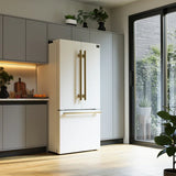 FORNO Espresso Gallipoli 30" 17.5 Cu. Ft. Refrigerator with Ice Maker in White with Silver Handles, FFFFD1974-31WHT
