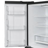 FORNO Espresso Moena 36" 19.2 cu. ft. Refrigerator with Ice Maker in Black with Antique Brass Handles, FFRBI1820-36BLK