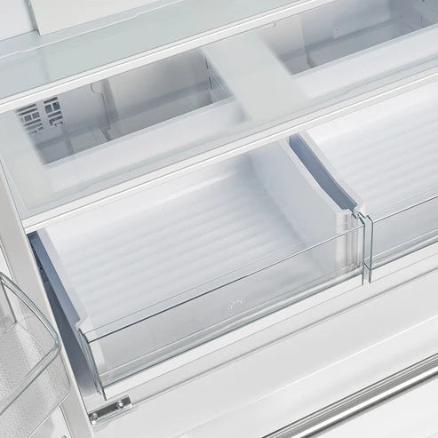 FORNO Espresso Moena 36" 19.2 cu. ft. Refrigerator with Ice Maker in White with Silver Handles, FFRBI1820-36WHT