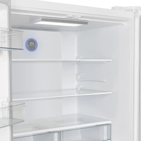 FORNO Espresso Moena 36" 19.2 cu. ft. Refrigerator with Ice Maker in White with Silver Handles, FFRBI1820-36WHT