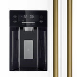 FORNO Espresso Salerno 36" 20 cu. ft. Side-By-Side Refrigerator with Water and Ice Dispenser in White with Antique Brass Handles