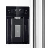 FORNO Espresso Salerno 36" 20 cu. ft. Side-By-Side Refrigerator with Water and Ice Dispenser in White with Antique Brass Handles
