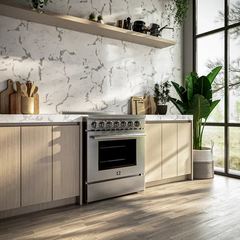 FORNO Paolo 30" 4.38 cu. ft. Freestanding Electric Range in Stainless Steel, FFSEL6011-30