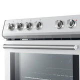 FORNO Espresso Leonardo 30" 5 cu. ft. Electric Range in Stainless Steel with Silver Handles, FFSEL6012-30