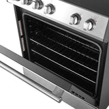 FORNO Espresso Leonardo 30" 5 cu. ft. Electric Range in Stainless Steel with Silver Handles, FFSEL6012-30