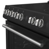 FORNO Espresso Leonardo 30" 5 cu. ft. Electric Range in Black with Silver Handles, FFSEL6012-30BLK
