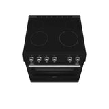FORNO Espresso Leonardo 30" 5 cu. ft. Electric Range in Black with Silver Handles, FFSEL6012-30BLK