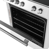 FORNO Espresso Leonardo 30" 5 cu. ft. Electric Range in White with Silver Handles, FFSEL6012-30WHT