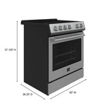FORNO Espresso Leonardo 30" 5 cu. ft. Electric Range in Stainless Steel with Silver Handles, FFSEL6012-30
