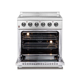 FORNO Galiano 30" 4.32 cu. ft. Freestanding Electric Range with 4 Elements in Stainless Steel, FFSEL6083-30