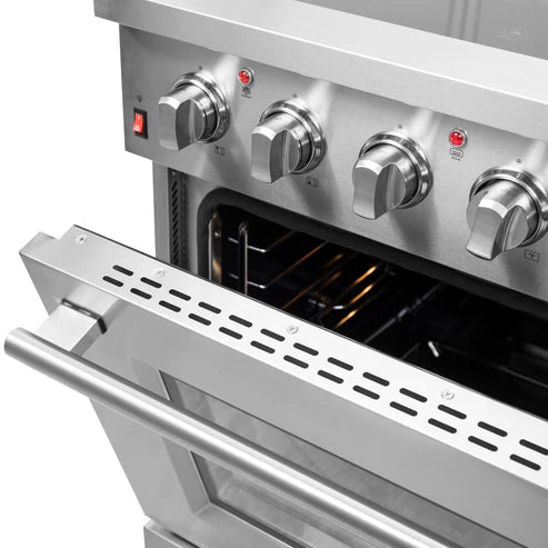 FORNO Galiano 30" 4.32 cu. ft. Freestanding Electric Range with 4 Elements in Stainless Steel, FFSEL6083-30