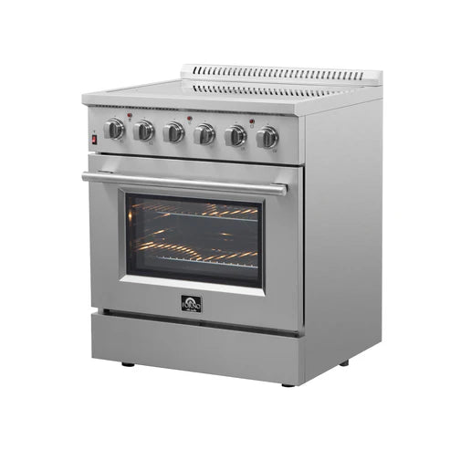 FORNO Galiano 30" 4.32 cu. ft. Freestanding Electric Range with 4 Elements in Stainless Steel, FFSEL6083-30
