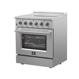 FORNO Galiano 30" 4.32 cu. ft. Freestanding Electric Range with 4 Elements in Stainless Steel, FFSEL6083-30