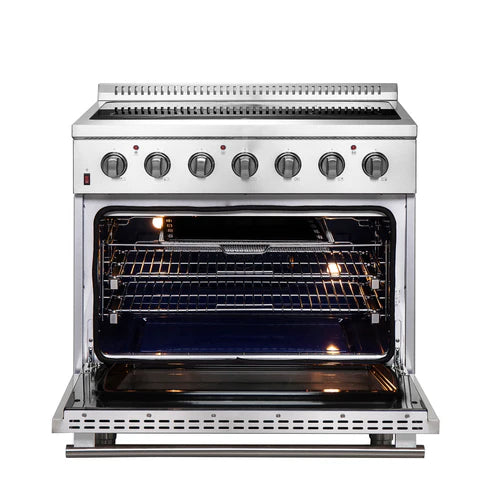 FORNO Galiano 36" 5.36 cu. ft. Freestanding Electric Range with 5 Elements in Stainless Steel, FFSEL6083-36