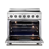 FORNO Galiano 36" 5.36 cu. ft. Freestanding Electric Range with 5 Elements in Stainless Steel, FFSEL6083-36