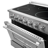 FORNO Galiano 36" 5.36 cu. ft. Freestanding Electric Range with 5 Elements in Stainless Steel, FFSEL6083-36