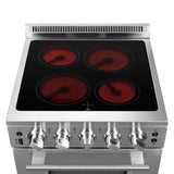 FORNO Loiano 24" 2.3 cu. ft. Freestanding Electric Range with 4 Element Burners in Stainless Steel, FFSEL6069-24