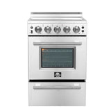 FORNO Loiano 24" 2.3 cu. ft. Freestanding Electric Range with 4 Element Burners in Stainless Steel, FFSEL6069-24