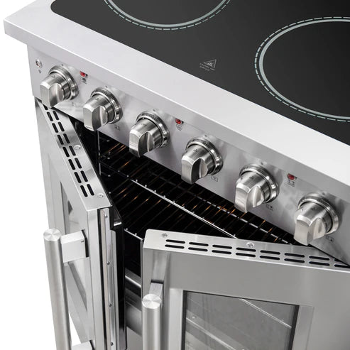 FORNO Galiano 30" 4.32 cu. ft. Freestanding Electric Range with French Door in Stainless Steel, FFSEL6917-30