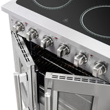 FORNO Galiano 30" 4.32 cu. ft. Freestanding Electric Range with French Door in Stainless Steel, FFSEL6917-30