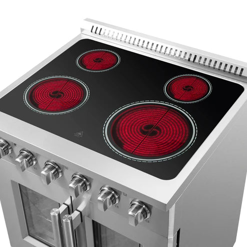 FORNO Galiano 30" 4.32 cu. ft. Freestanding Electric Range with French Door in Stainless Steel, FFSEL6917-30