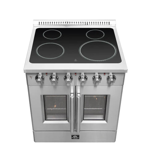 FORNO Galiano 30" 4.32 cu. ft. Freestanding Electric Range with French Door in Stainless Steel, FFSEL6917-30