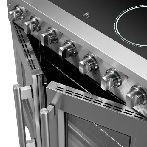FORNO Galiano 36" 5.36 cu. ft. Freestanding Electric Range with French Door in Stainless Steel, FFSEL6917-36