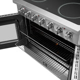 FORNO Galiano 36" 5.36 cu. ft. Freestanding Electric Range with French Door in Stainless Steel, FFSEL6917-36