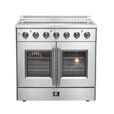 FORNO Galiano 36" 5.36 cu. ft. Freestanding Electric Range with French Door in Stainless Steel, FFSEL6917-36