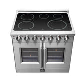 FORNO Massimo 36" 5.36 cu. ft. Freestanding French Door Electric Range with 5 Elements, FFSEL6955-36