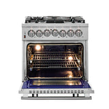 FORNO Massimo 30" 4.32 cu. ft. Freestanding Dual Fuel Range with 5 Burners, FFSGS6125-30
