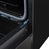 FORNO Espresso Leonardo 30" 5 cu. ft. Gas Range in Black with Antique Brass Handles, FFSGS1116-30BLK