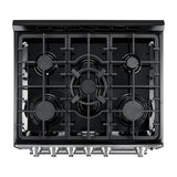 FORNO Espresso Leonardo 30" 5 cu. ft. Gas Range in Black with Silver Handles, FFSGS1116-30BLK