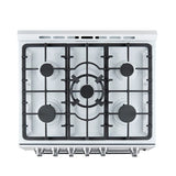 FORNO Espresso Leonardo 30" 5 cu. ft. Gas Range in White with Silver Handles, FFSGS1116-30WHT