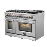 FORNO Massimo 48″ 6.58 cu. ft. Freestanding Dual Fuel Range with 8 Burners, FFSGS6125-48