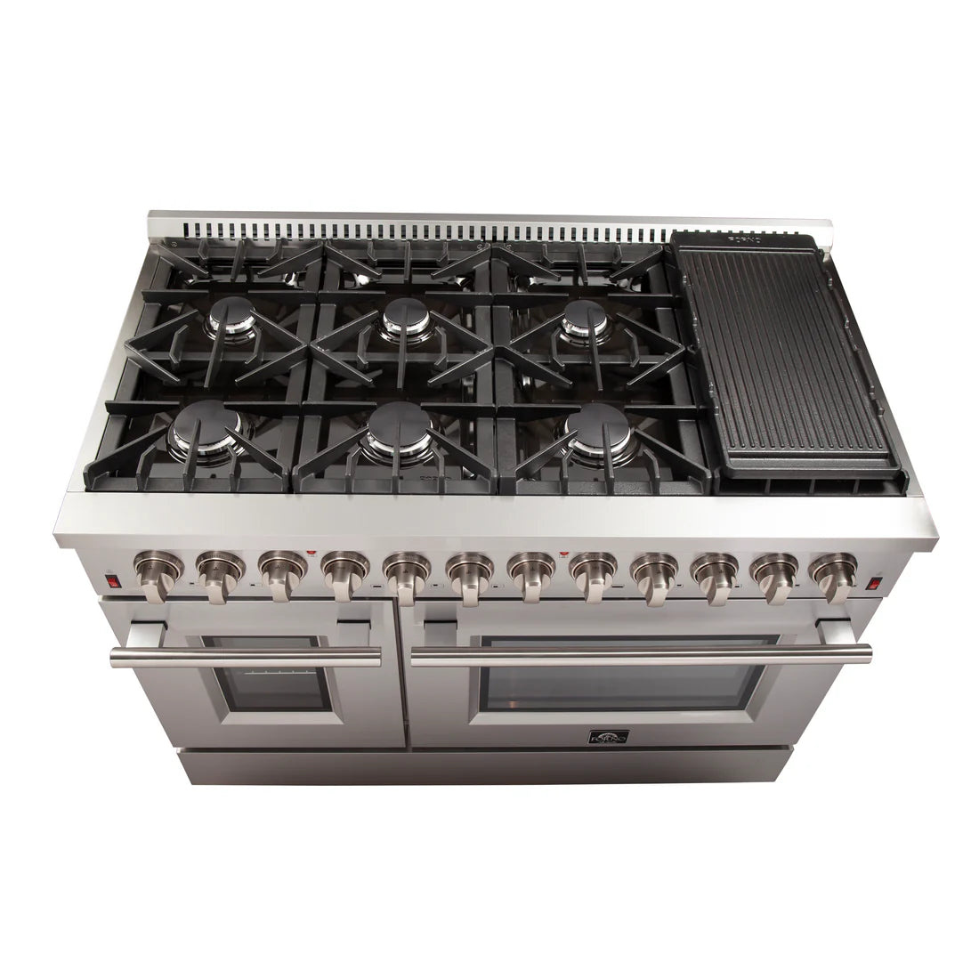 FORNO Appliance Package - 48" Gas Burner, Electric Oven Range and 60" Refrigerator, FBDL-005-02CAUS