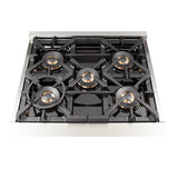 FORNO Capriasca 30" 4.32 cu. ft. Dual Fuel Range with 5 Italian Burners in Stainless Steel, FFSGS6187-30