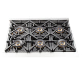 FORNO Capriasca 36" 5.36 cu. ft. Dual Fuel Range with 6 Italian Burners in Stainless Steel, FFSGS6187-36